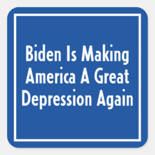 Biden macht Amerika wieder zu einer großen Depress Quadratischer Aufkleber