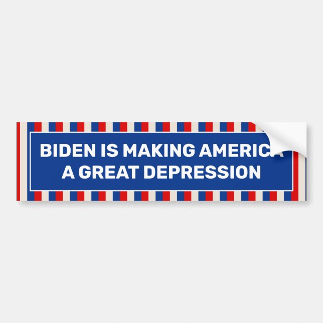 Biden macht Amerika zu einer großen Depression Autoaufkleber (Vorne)