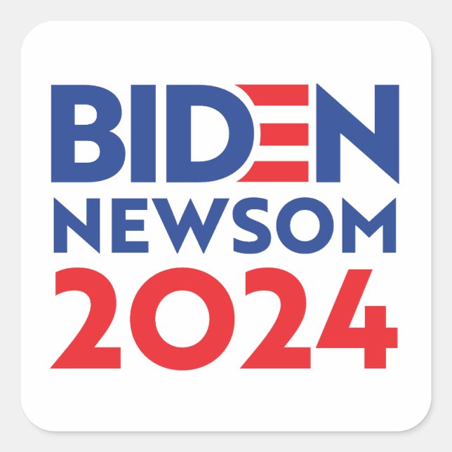 Biden Newsom 2024 Quadratischer Aufkleber (Vorderseite)