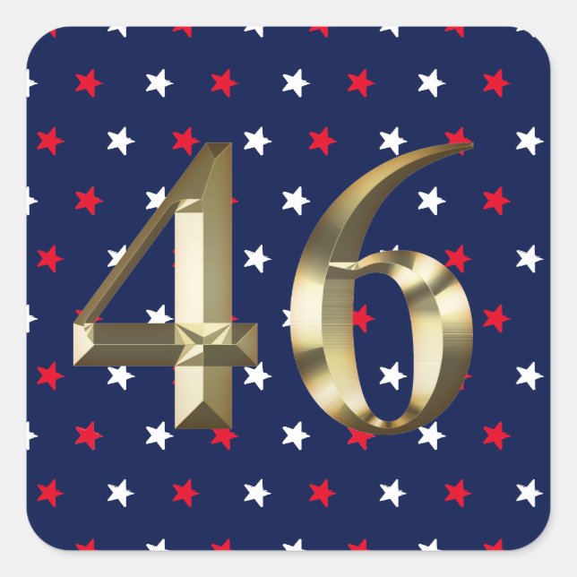 Biden President, Biden Harris 2020 Gold Blue Quadratischer Aufkleber (Vorderseite)