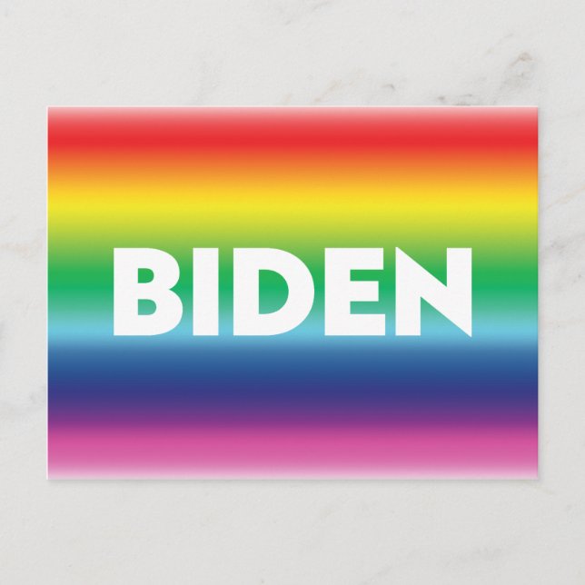 "Biden" Pride lgbtq lgbt Regenbogenfarben Postkarte (Vorderseite)