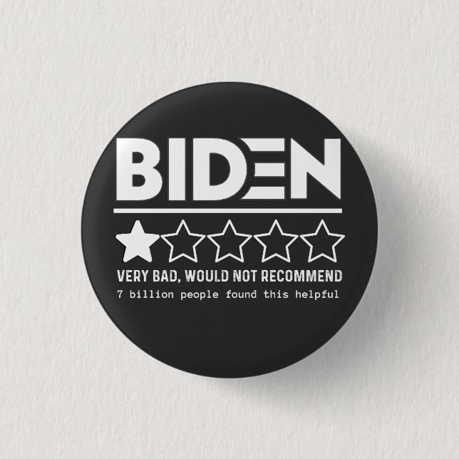 Biden sehr schlecht würde nicht empfehlen T - Shir Button (Vorderseite)