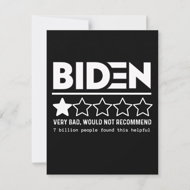 Biden sehr schlecht würde nicht empfehlen T - Shir Save The Date (Vorderseite)