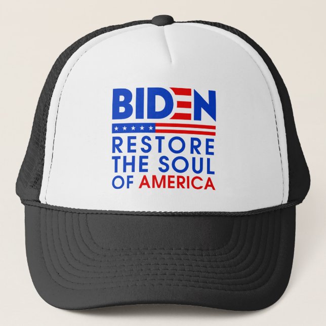 Biden stellt das Soul Amerikas wieder her Truckerkappe (Vorderseite)