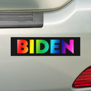 Biden stolz lgbtq Regenbogentypografie schwarz Autoaufkleber