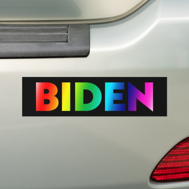 Biden stolz lgbtq Regenbogentypografie schwarz Autoaufkleber (Auf Auto)