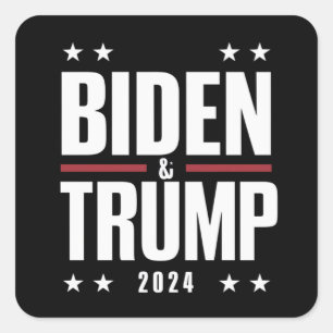 Biden Trump 2024 Lustige Wahl Präsidentschaftswahl Quadratischer Aufkleber