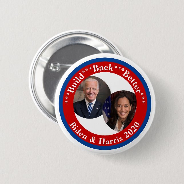 Biden und Harris - Bauen zurück - Besser 2020 Button (Vorne & Hinten)