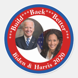 Biden und Harris - Bauen zurück - Besser 2020 Runder Aufkleber