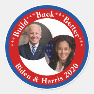 Biden und Harris - Bauen zurück - Besser 2020 Runder Aufkleber