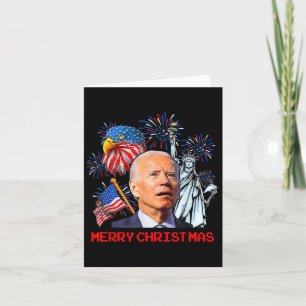 Biden verwirrte Patriotic Frohe Weihnachten für 4. Karte