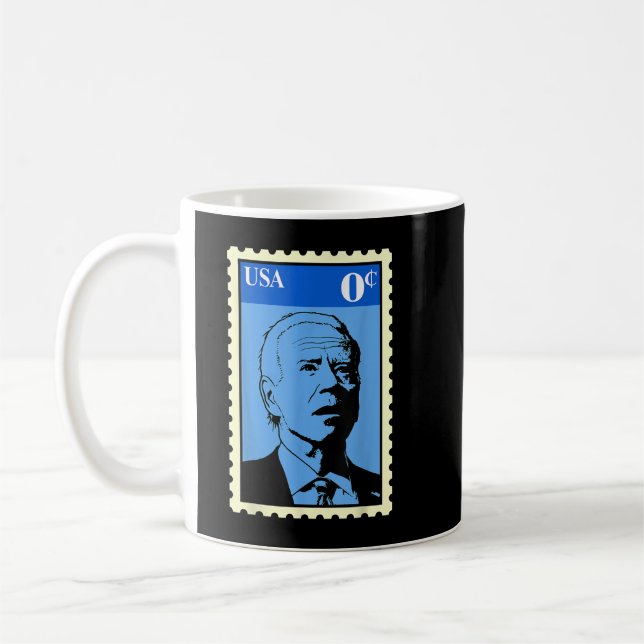 Biden Zero Cents Briefmarke 0 Funny JoeBiden  Kaffeetasse (Links)