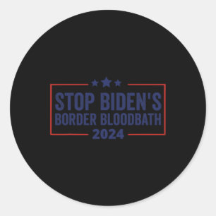 Bidens Grenzblutbad-Sprichwort Trump Men Women Runder Aufkleber