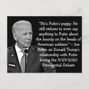 Bidens Zitate über Trumps Beziehung zu Putin Postkarte
