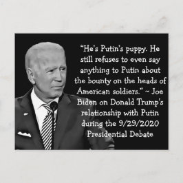 Bidens Zitate über Trumps Beziehung zu Putin Postkarte