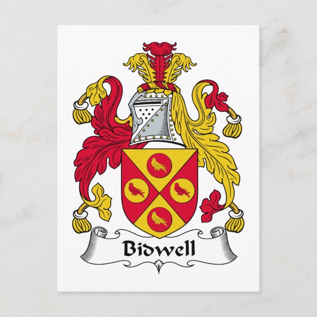 Bidwell Familienwappen Postkarte (Vorderseite)