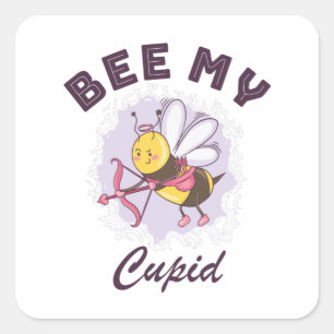 BIE MEIN CUPID QUADRATISCHER AUFKLEBER