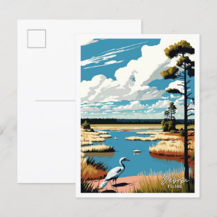 Biebrza Polen Kunst Vintage-Reiseillustration Postkarte
