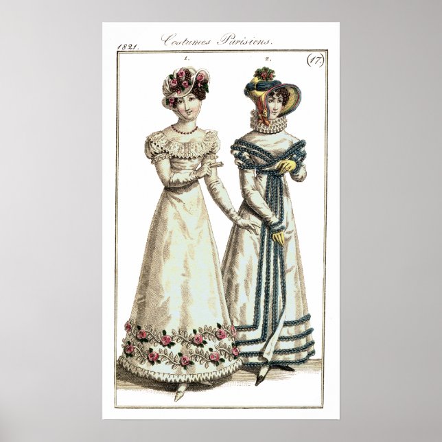 Biedermeier Fashion Print 1821 Poster (Vorne)