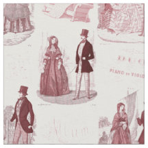 Biedermeier Rot und Weiß Vintage Französische Toil