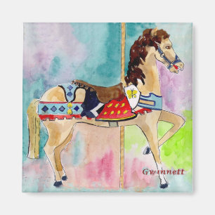 Biege Carousel Pferd Magnet
