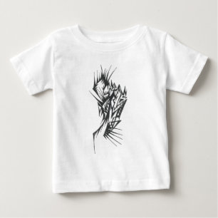 Biege Schwarz Weiß Abstrakte Stammes-Tattoo-Kunst Baby T-shirt