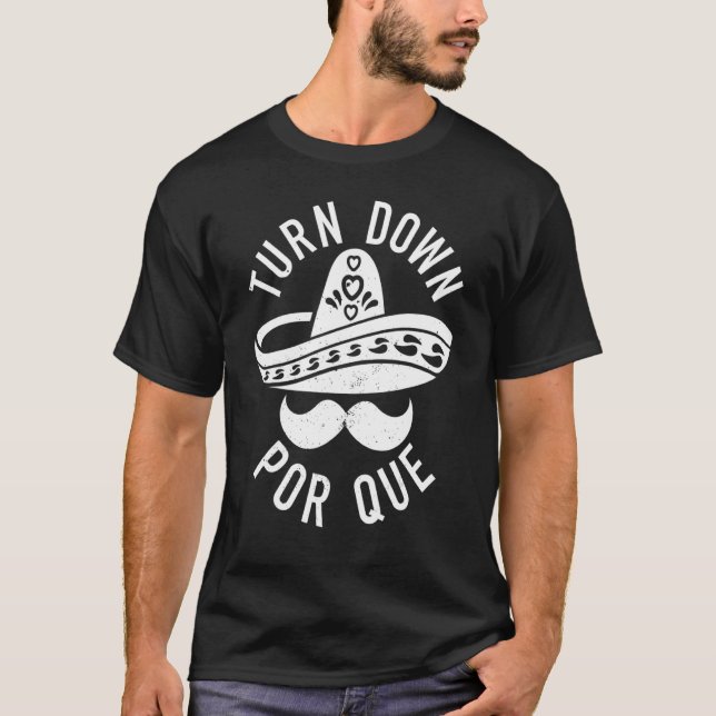Biegen Sie ab in die Cue Cinco De Mayo Party Souve T-Shirt (Vorderseite)