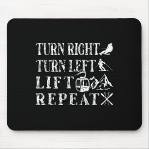 Biegen Sie rechts Links Skifahrer ab Mousepad