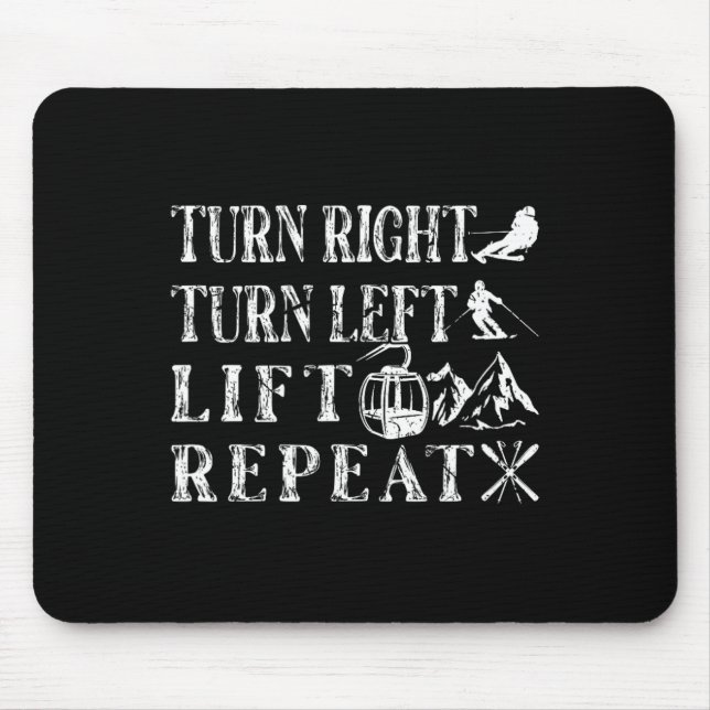 Biegen Sie rechts Links Skifahrer ab Mousepad (Vorne)