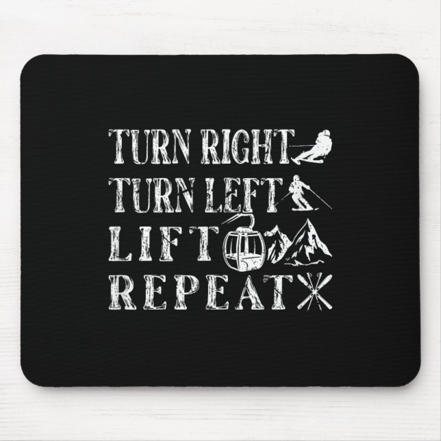 Biegen Sie rechts Links Skifahrer ab Mousepad (Vorne)
