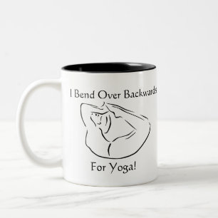 Biegung vorbei rückwärts für Yoga-lustiges Yoga Zweifarbige Tasse