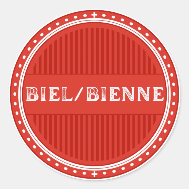Biel/Bienne City Pride Emblem – Swiss Identity Runder Aufkleber (Vorderseite)