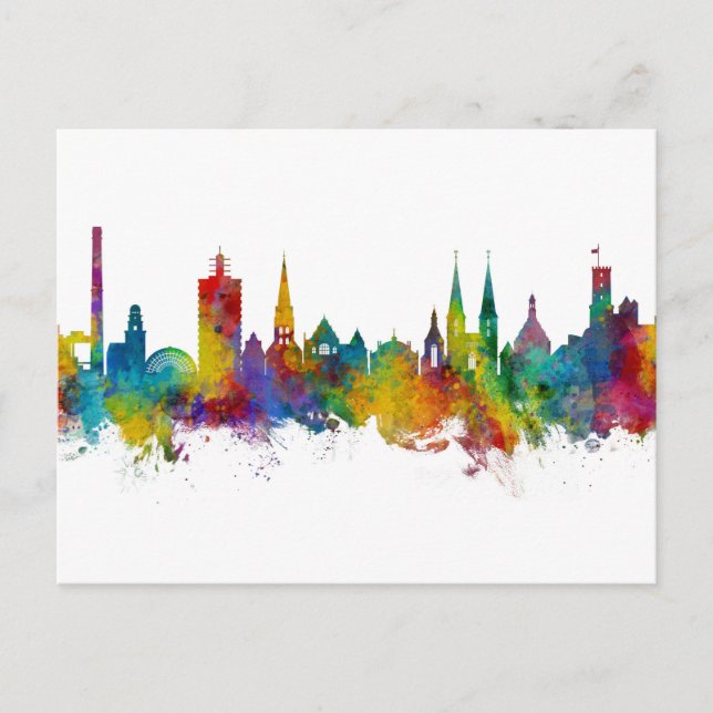 Bielefeld Deutschland Skyline Postkarte (Vorderseite)