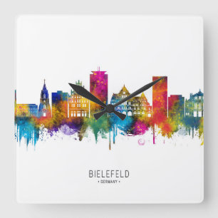 Bielefeld Deutschland Skyline Quadratische Wanduhr