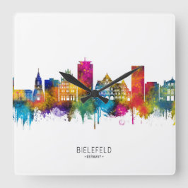 Bielefeld Germany Skyline Quadratische Wanduhr