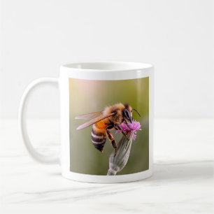 Bienchen-Blumen-Naturfotografie-Tasse Kaffeetasse