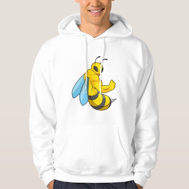 Biene als Bodybuilder Hoodie (Vorderseite)