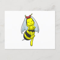 Biene als Braut bei Hochzeit mit Veil