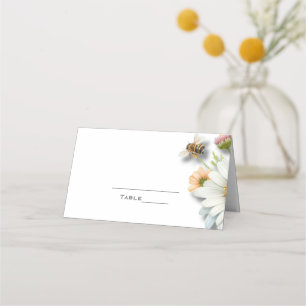 Biene Aquarell Wildblumen Hochzeitsplatzkarte Platzkarte