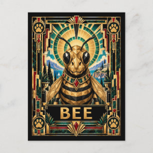Biene, Art Deco Wildlife Postkarte