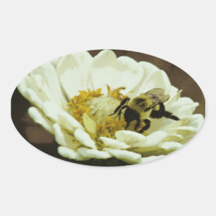 Biene auf Blume Aufkleber