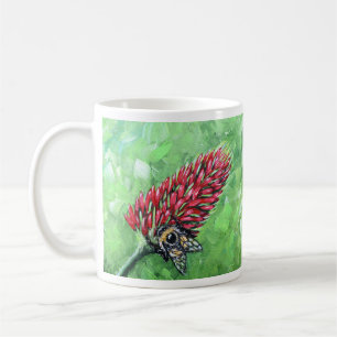 Biene auf Crimson Clover Painting Kaffeetasse