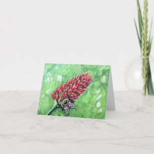 Biene auf Crimson Clover Painting Karte