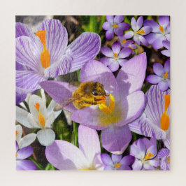 Biene auf Crocus-Blume Puzzle