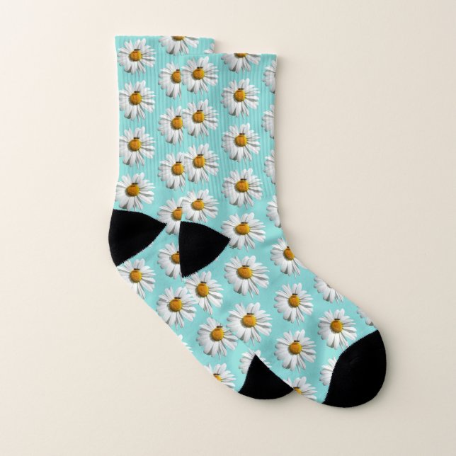 Biene auf Daisy Alaskan Summer Nature Foto Socken (Paar)