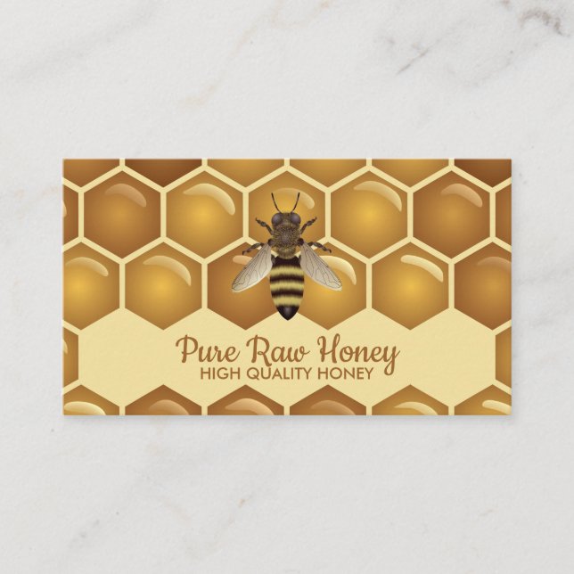 Biene auf dem Honeycomb Apiarist Logo Visitenkarte (Vorderseite)