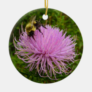 Biene auf der Blume Thistle Nature Keramik Ornament