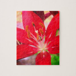 Biene auf einem Lilienregen Selbstpflege-Puzzle Puzzle