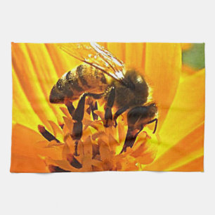 Biene auf einer Blume Geschirrtuch