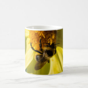 Biene auf einer gelben Blume Kaffeetasse